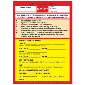 Image showing the encapsulated Mayday Emergency Procedure_Card